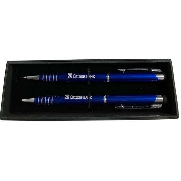 Citizens Bank Ballpoint Pen and Mechanical Pencil Boxed Set Royal Blue - Picture 4 of 5